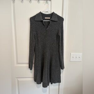 Olivaceous Charcoal Long Sleeve Dress